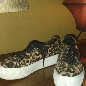 Leopard Print Steve Madde Platform Sneakers